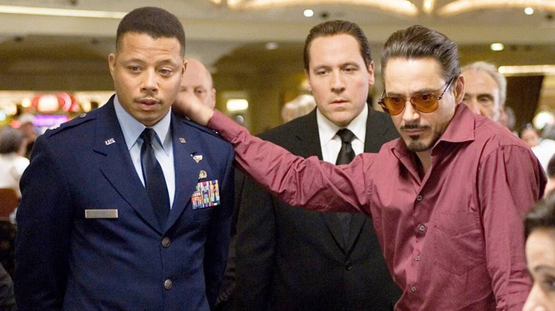 Terrence Howard, Jon Favreau, and Robert Downey Jr. in Iron Man (2008)