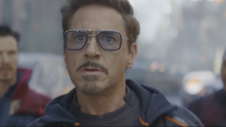 Tony Stark wearing glasses in Avengers: Infinity War