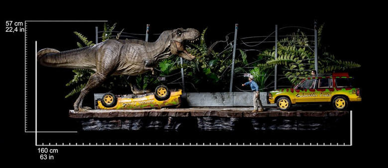 Universitet Gnaven Selskab Cool Stuff: Iron Studios Reveals An Incredibly Detailed 'Jurassic Park' T- Rex Attack Diorama