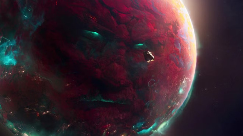Ego the Living Planet glaring in Guardians of the Galaxy Vol. 2