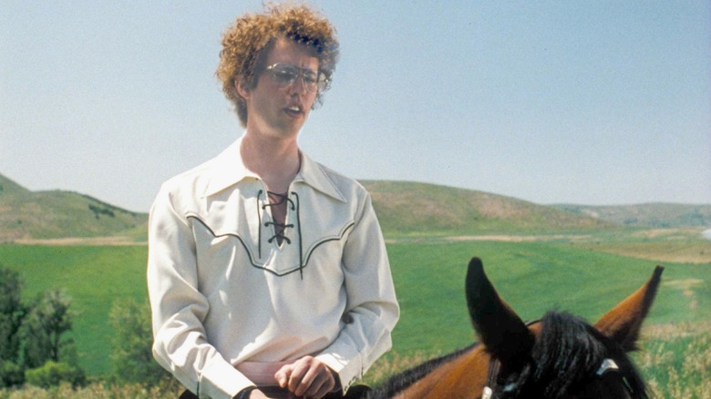 Napoleon riding on the back of a horse in Napoleon Dynamite
