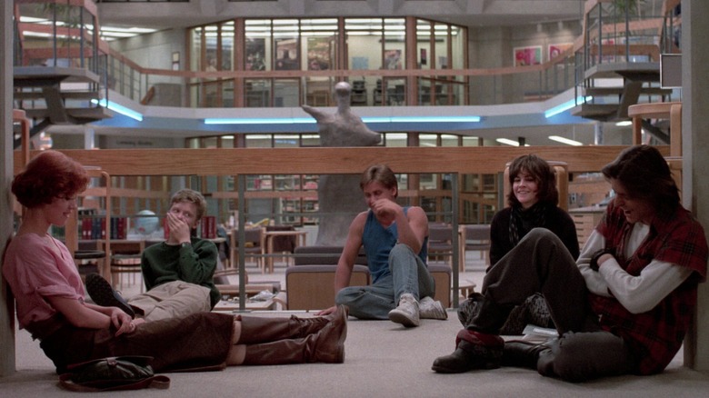 Molly Ringwald, Anthony Michael Hall, Emilio Estevez, Ally Sheedy, Judd Nelson in The Breakfast Club