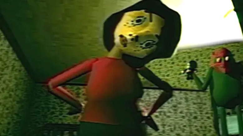 Ron's mother, and Mr. Red holding Ron's doll in bad parenting