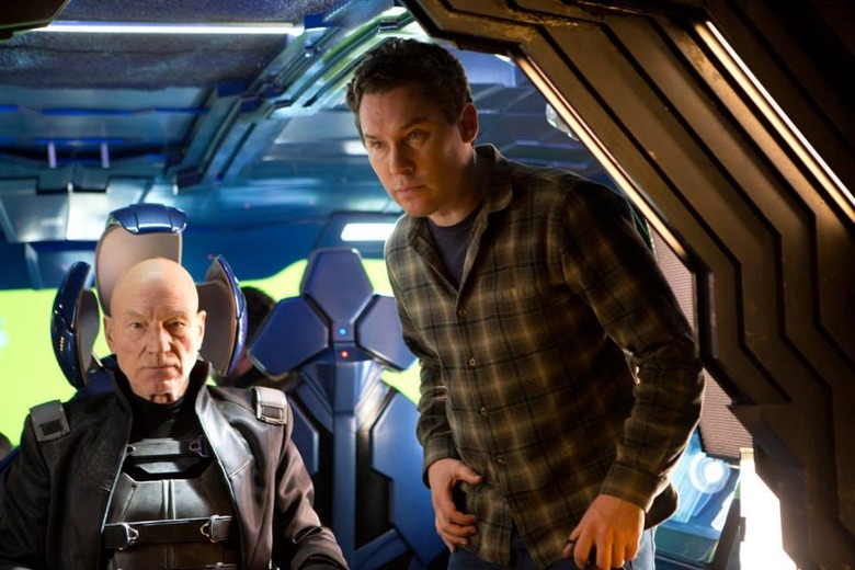 Patrick Stewart and Bryan Singer on X-Men Days of Future Past set