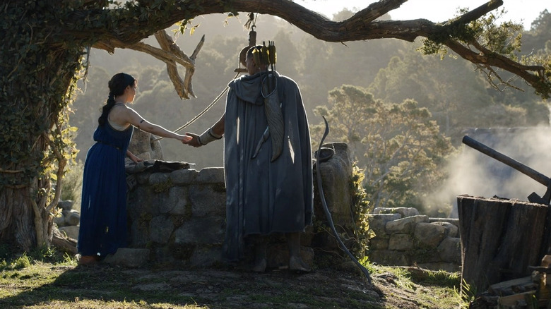 Nazanin Boniadi and Ismael Cruz Córdova in The Lord of the Rings: The Rings of Power