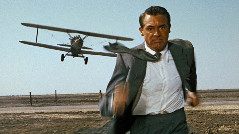 North by Northwest Cary Grant running from crop duster
