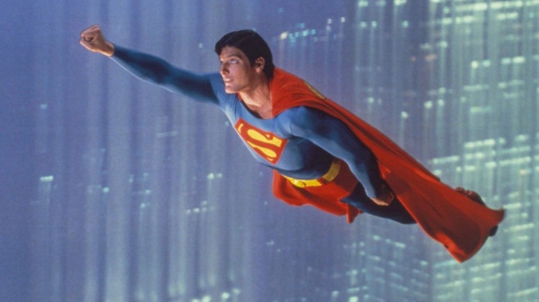 Christopher Reeve flying in Superman
