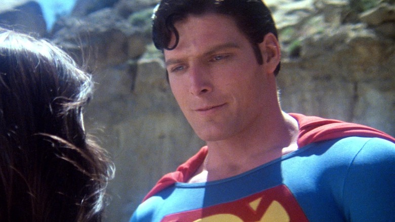 Superman smiling down at Lois Lane in Superman: The Movie