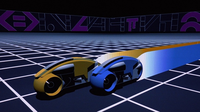 Computer-generated Light Cycles in Tron