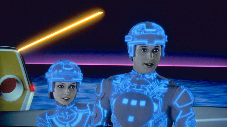 Cindy Morgan and Bruce Boxleitner in Tron