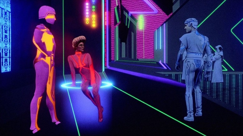 Jeff Bridges as Kevin Flynn exploring the virtual world in Tron