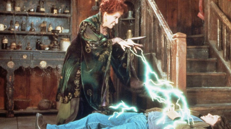 Winifred zaps Max with a questionable bolt of lightning in Hocus Pocus