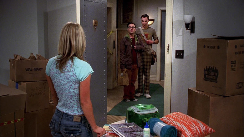 Leonard and Sheldon first meeting Penny in The Big Bang Theory pilot