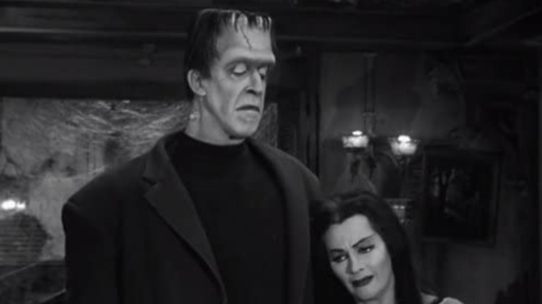 Fred Gwynne and Yvonne De Carlo in "The Munsters"