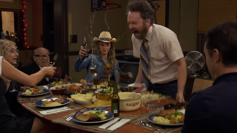 Screenshot from the Always Sunny season 17 trailer that has Carol Kane