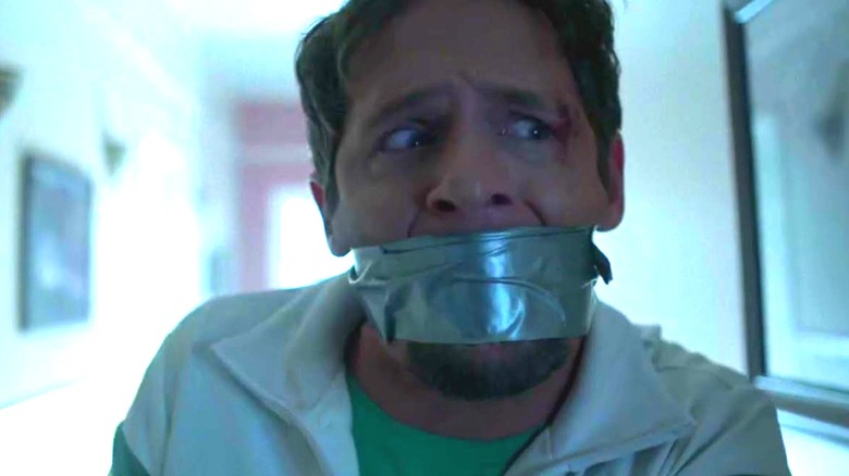 Glenn Howerton as Don Chumph with duct tape over his mouth in season one of Fargo