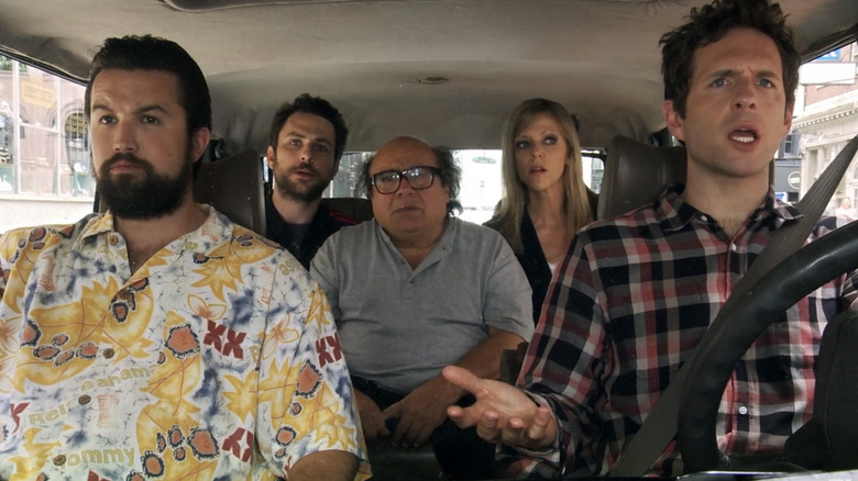 Rob McElhenney, Charlie Day, Danny DeVito, Kaitlin Olson, and Glenn Howerton in It's Always Sunny in Philadelphia