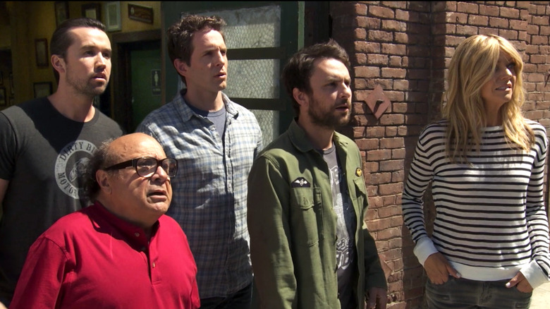 The cast of It's Always Sunny outside their bar