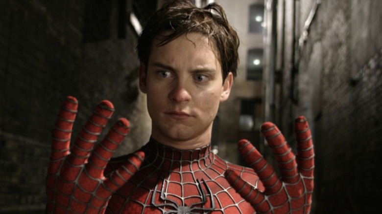 Tobey Maguire as Spider-Man unmasked