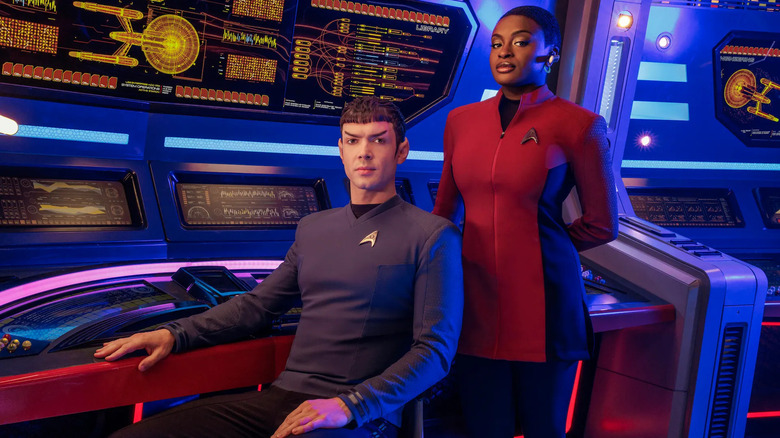 Star Trek Strange New Worlds Uhura Spock Celia Rose Gooding Ethan Peck