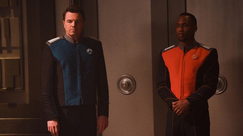 Seth MacFarlane J. Lee standing The Orville