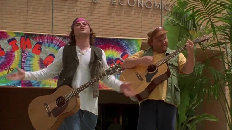 Tenacious D performing at a campus concert in Bio-Dome