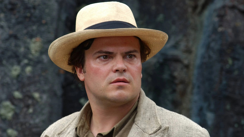 Jack Black's Carl Denham on Skull Island in King Kong.