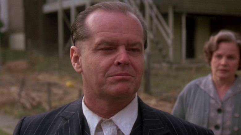 Jack Nicholson wears a slick suit as Francis Phelan in Ironweed