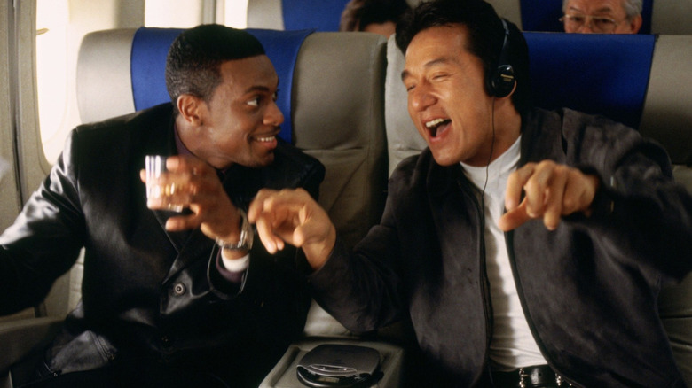 Carter and Lee on a plane in Rush Hour