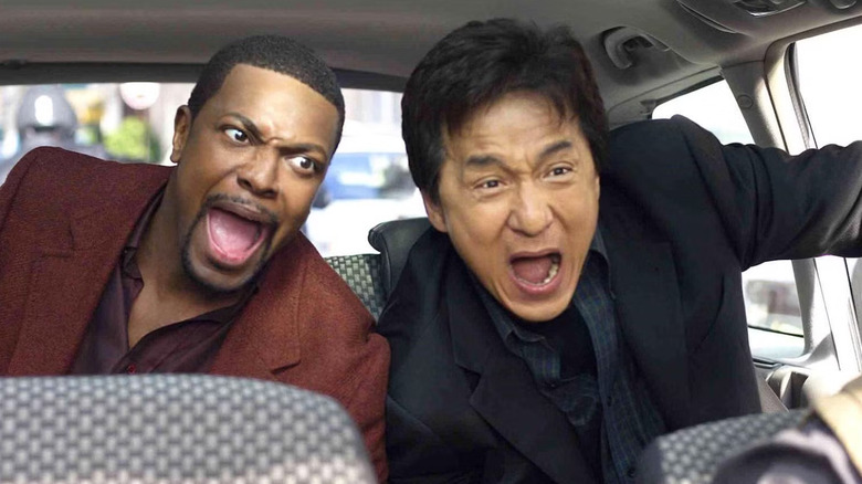 Carter and Lee screaming in a car in the Rush Hour franchise