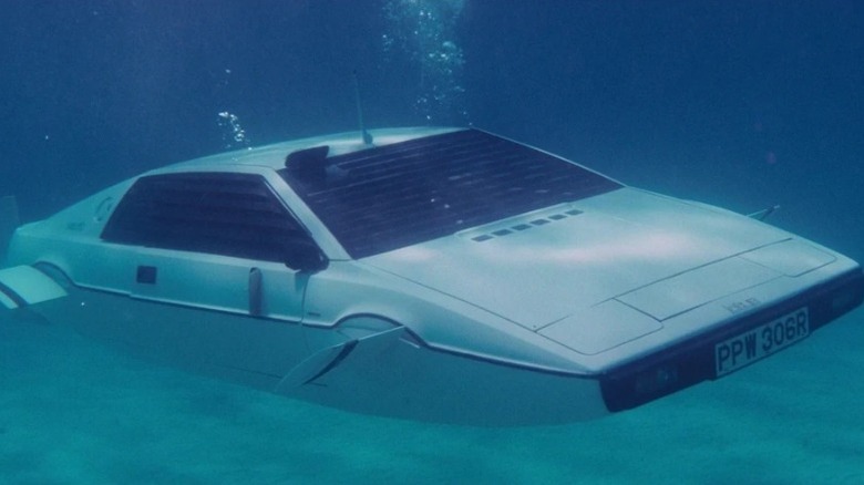 The 1977 Lotus Esprit turning into submarine mode while underwater in The Spy Who Loved Me