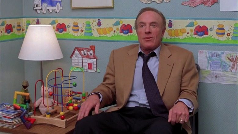 James Caan sits in kids waiting room