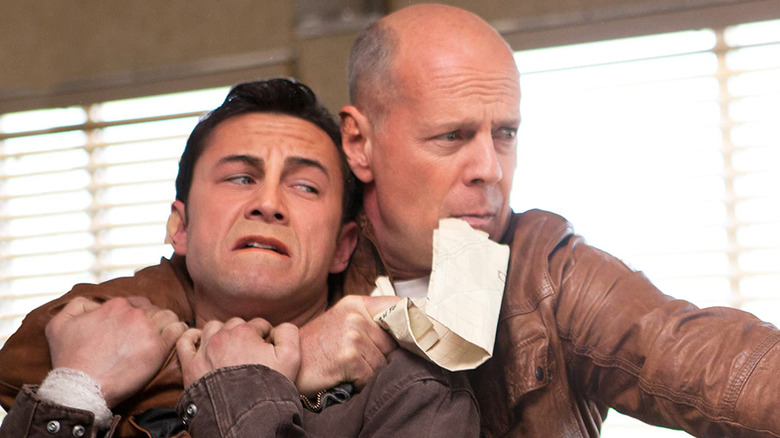 Old Joe fighting young Joe in Looper