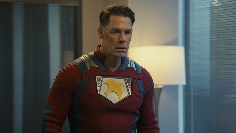 Chris stares into the abyss with the weight of an existential crisis on his shoulders in Peacemaker