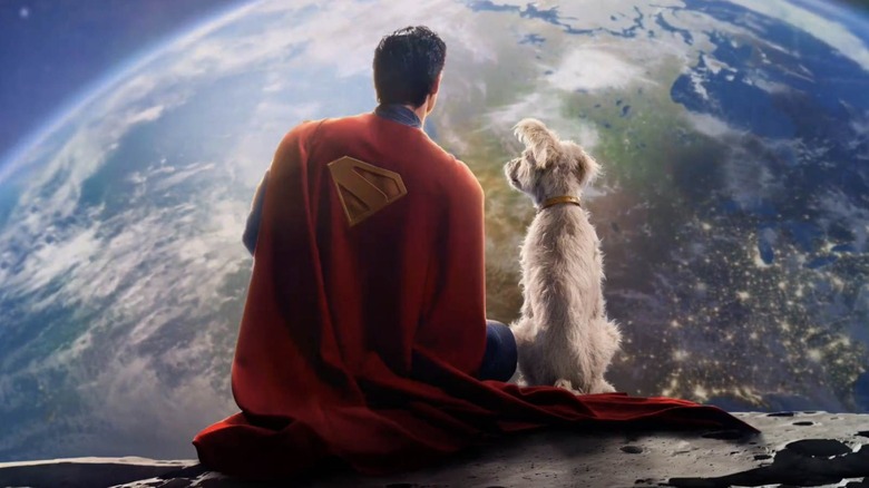 Superman and Krypto on the moon in Superman (2025)