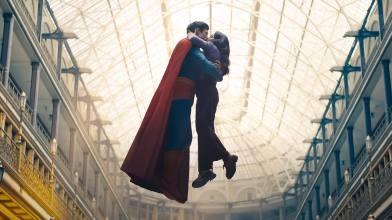 David Corenswet as Superman and Rachel Brosnahan as Lois Lane in Superman (2025)