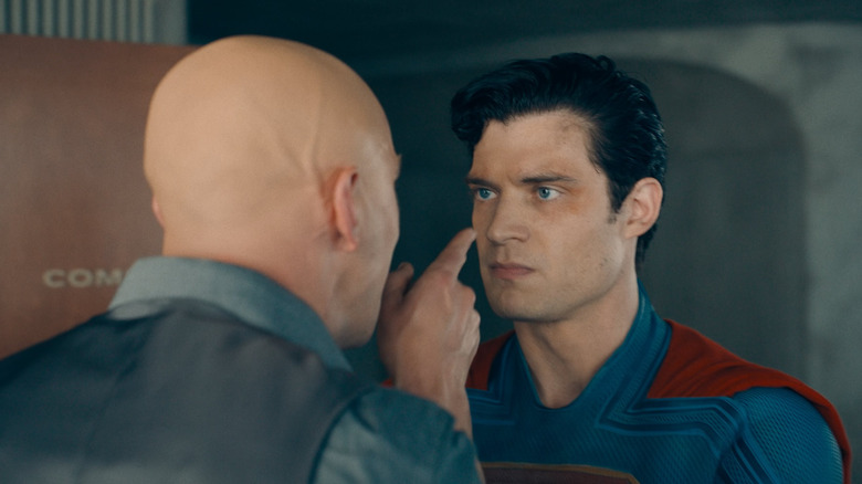 Nicholas Holt in the role of Lix Lothor puts his finger in the face