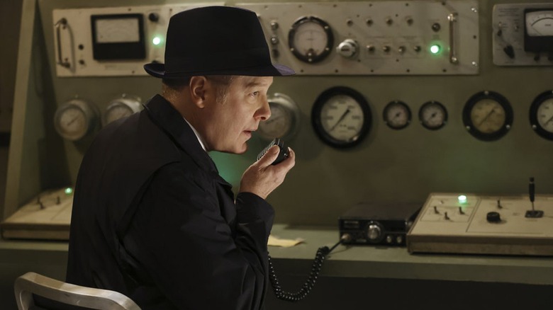 James Spader talking into CB radio The Blacklist