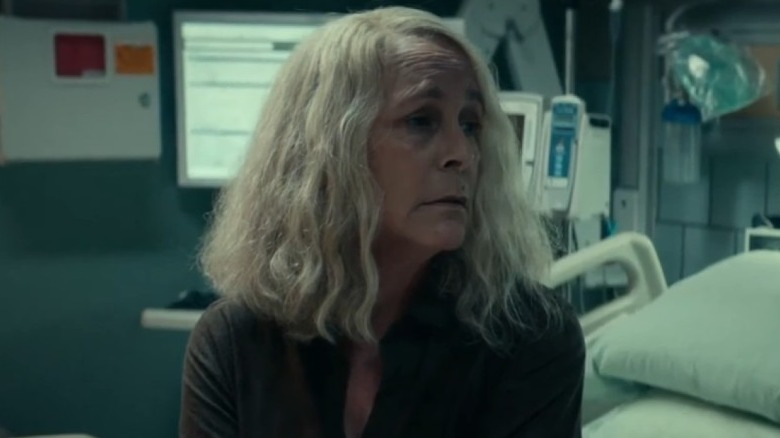 Halloween Kill's Laurie in hospital bed