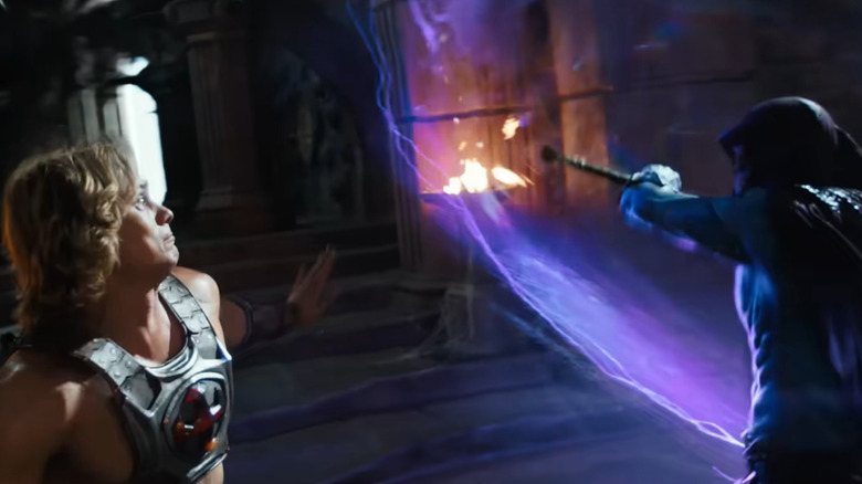 Jared Leto as Skeletor fighting Nicholas Galitzine as He-Man in Masters of the Universe (2026)