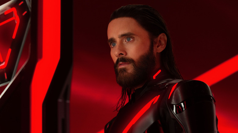 Jared Leto as Ares staring intensely in Tron: Ares