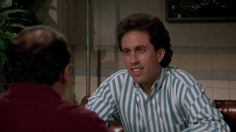Seinfeld, a skeptical Jerry hearing out George's pitch for their own sitcom