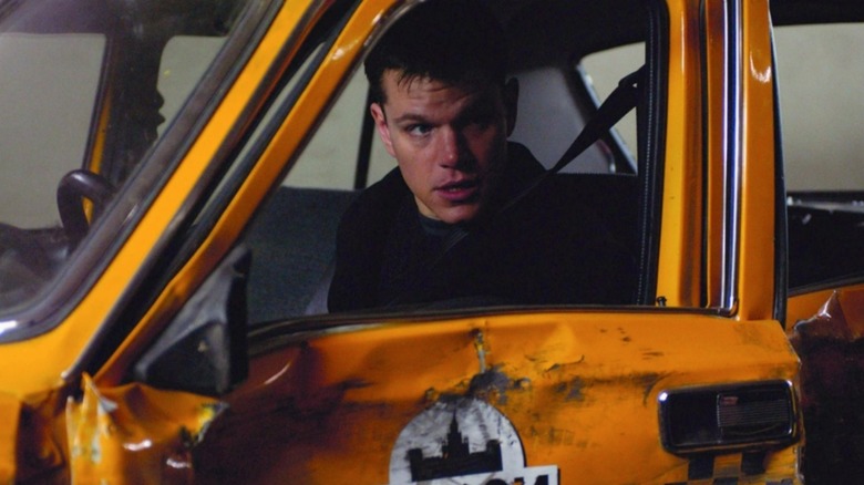 Jason Bourne in a taxi