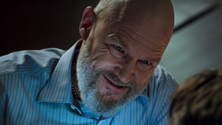 Obadiah Stane looking menacingly at Tony Stark in Iron Man