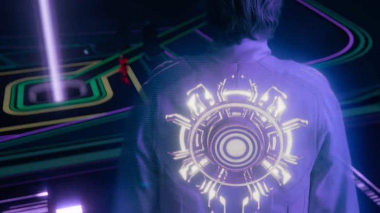 Kevin Flynn poses as Ares in the original Game Grid in Tron: Ares
