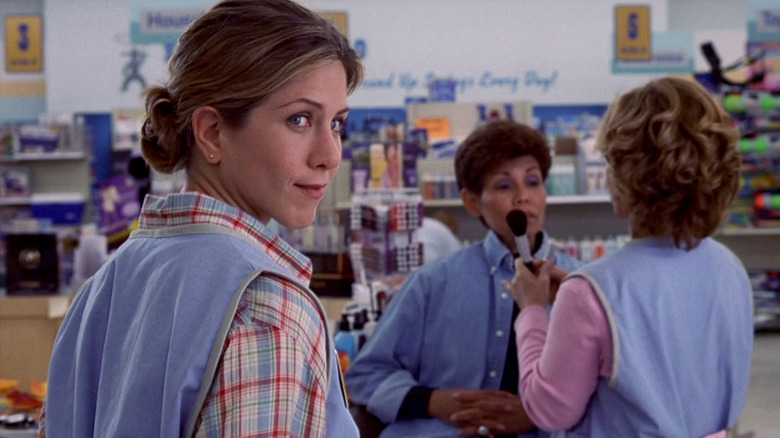 Jennifer Aniston as Justine smiling and looking over her shoulder in The Good Girl