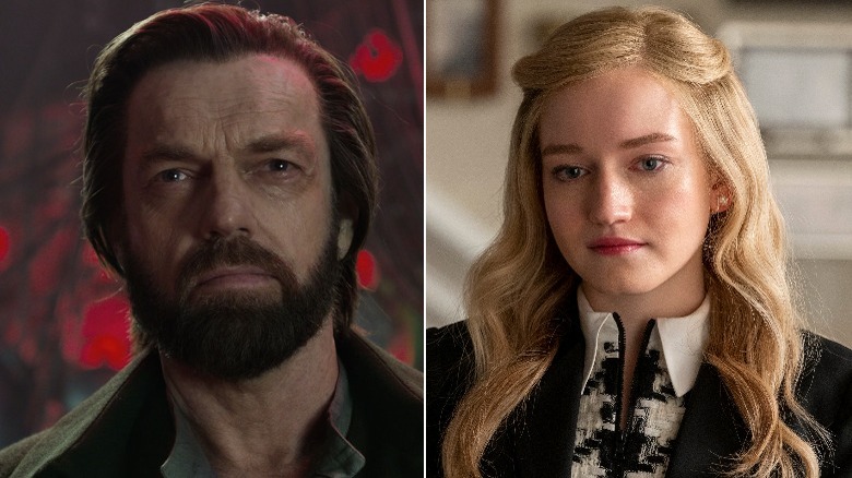 Julia Garner and Hugo Weaving