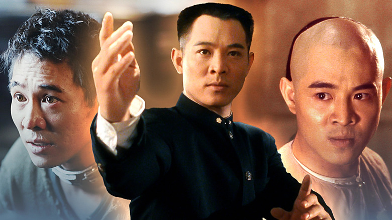 Jet Li as Danny in Unleashed, Chen in Fist of Legend, and Wong in Once Upon a Time in China