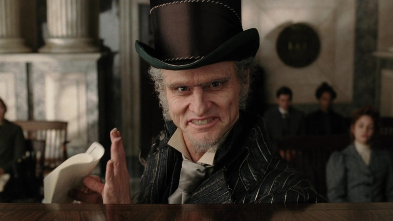 Jim Carrey grins fiendishly as Count Olaf in A Series of Unfortunate Events