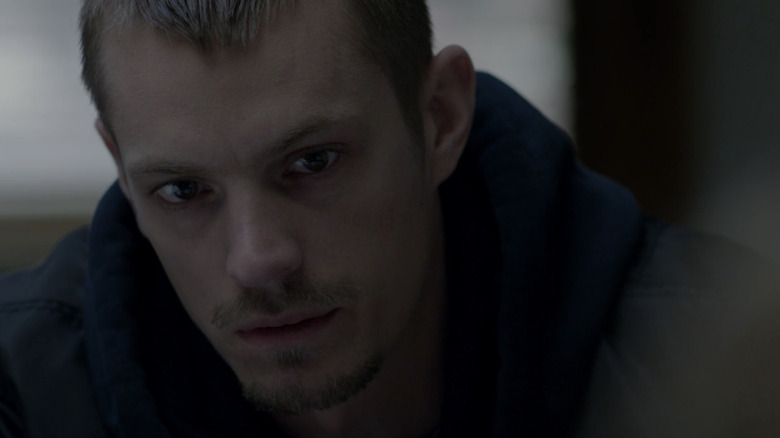 Joel Kinnaman's Stephen Holder is seen in closeup in The Killing